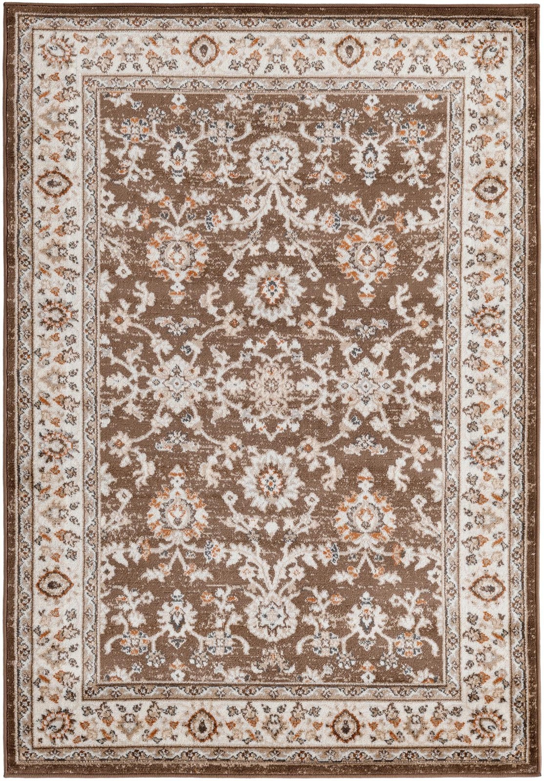 4' x 6' Reuben · Traditional medallion rug, brown and ivory