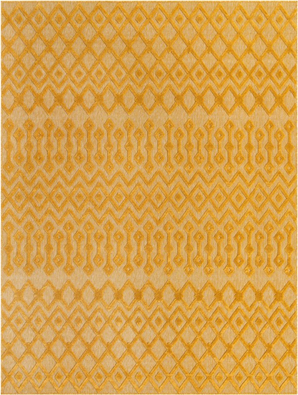 9' x 12' Creed · Diamond Outdoor Rug, yellow