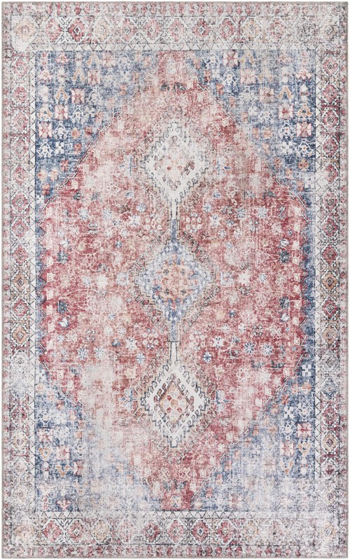 Hodges · Border rug, red and navy blue