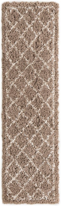 Kemble · Lattice shag rug, khaki and ivory