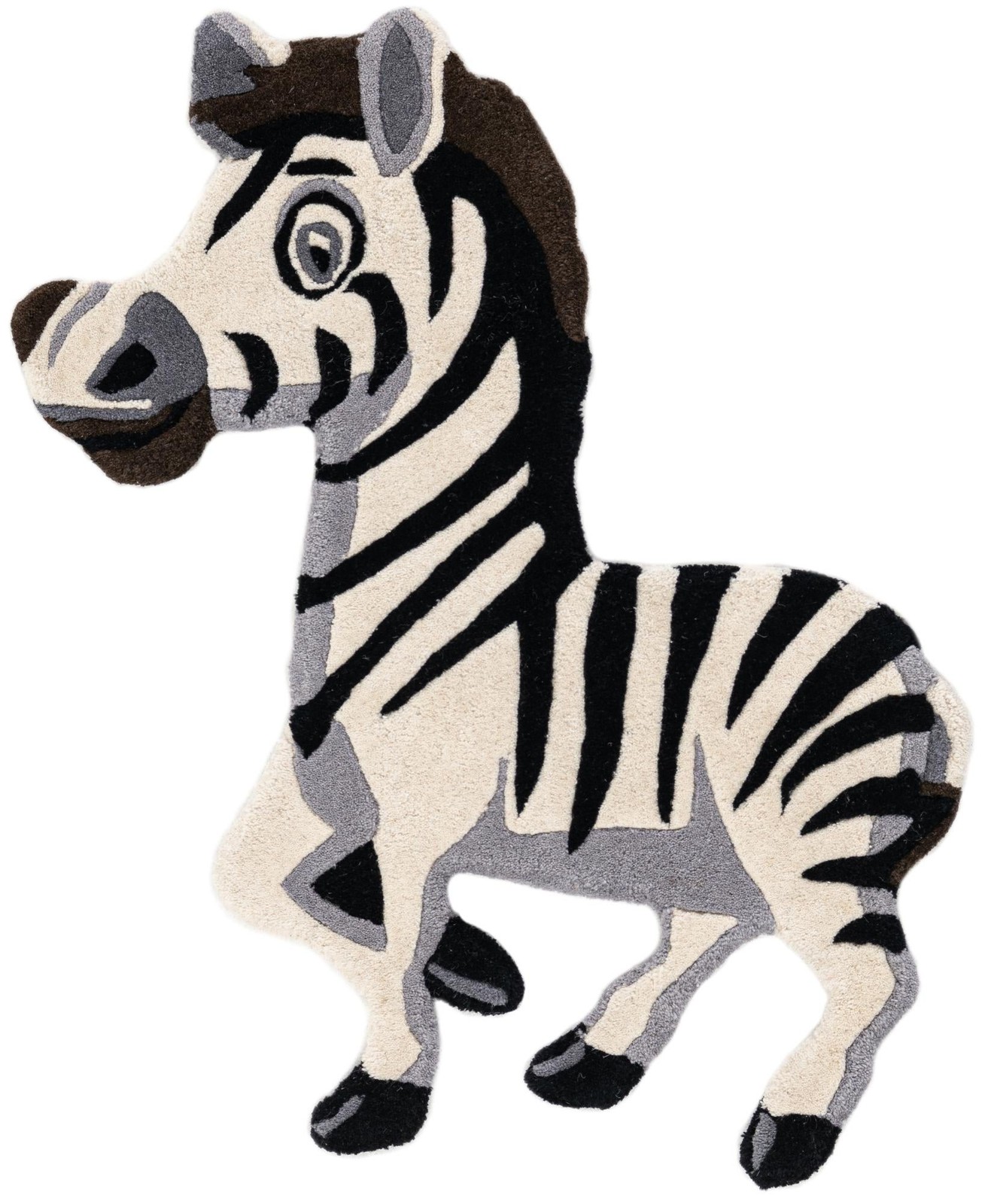 2' 6 x 3' 1 Derby · Zebra Wool Rug, black and white