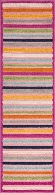 Wesley · Striped Outdoor Rug, pink
