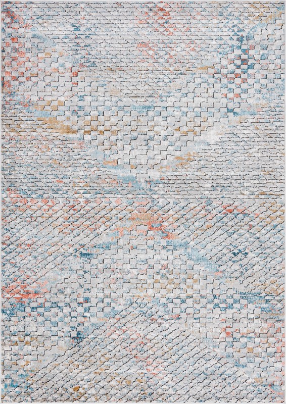 7' x 10' Twining · Abstract rug, multi