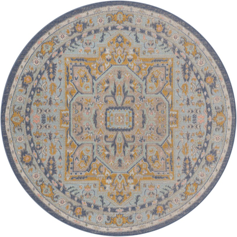 Jessup · Border rug, sky blue