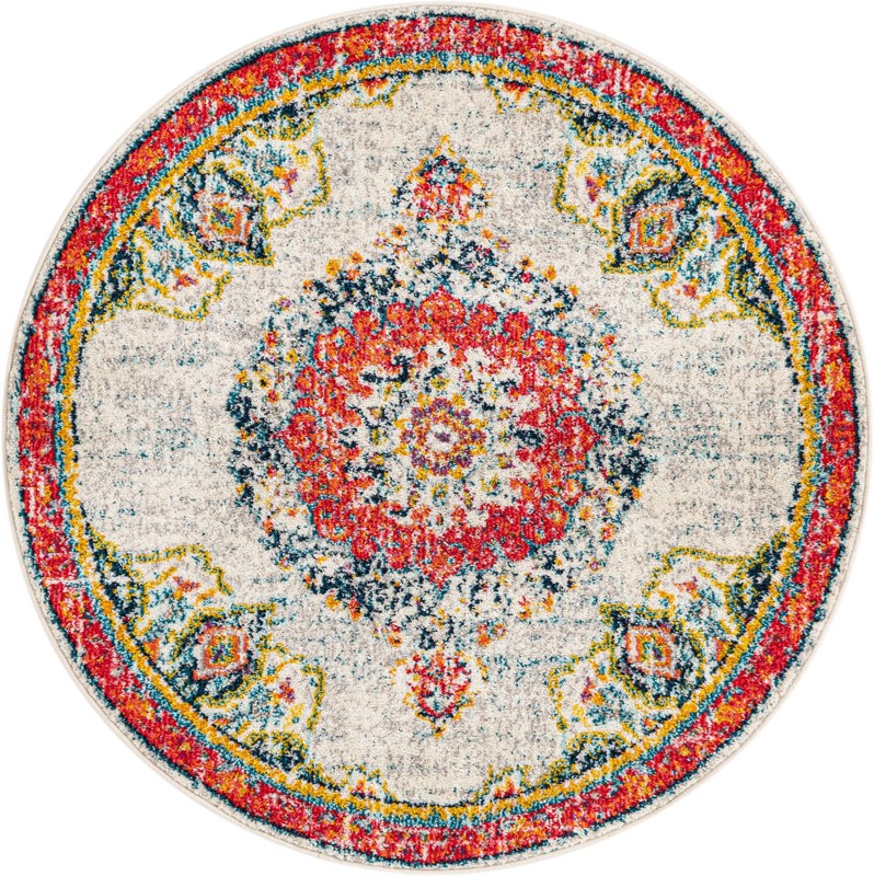 4' x 4' Amberley · Border rug, ivory