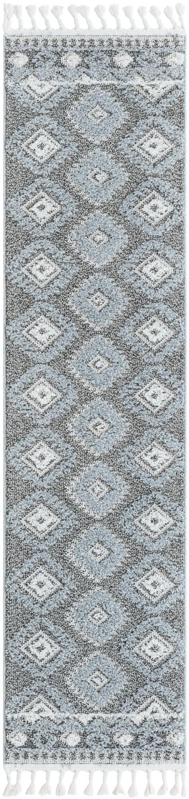 2' x 8' Bernard · Border rug, gray