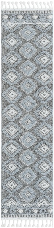2' x 8' Bernard · Border rug, gray