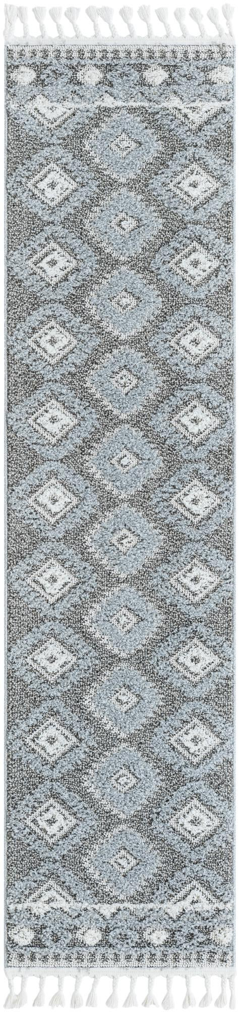 2' x 8' Bernard · Border rug, gray