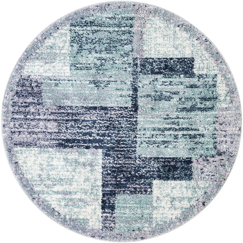 Hartigan · Abstract rug, navy, blue and ivory
