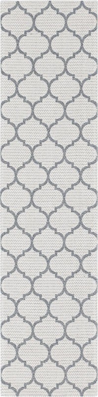 Enid · Lattice rug, ivory and gray