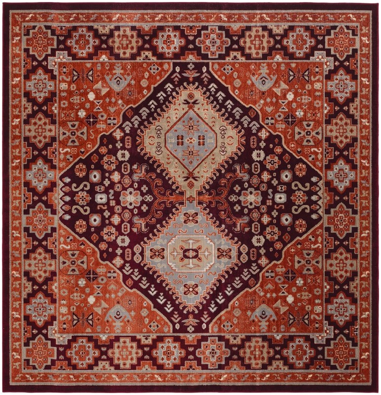 Middlebury · Border Washable Rug, burgundy red