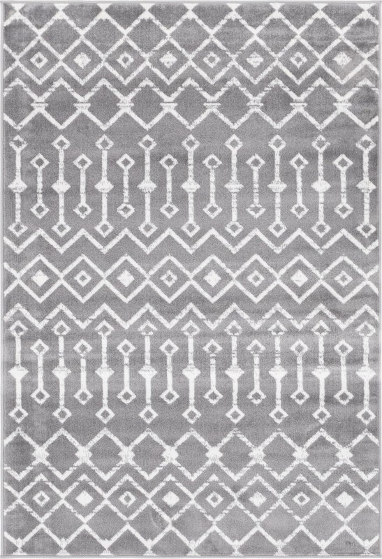 4' x 6' Dudley · Chevron rug, grey