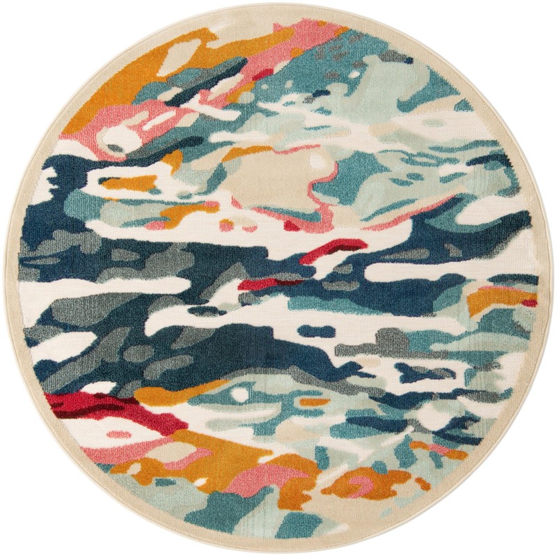 6' x 6' Viola · Abstract Outdoor Rug, multi
