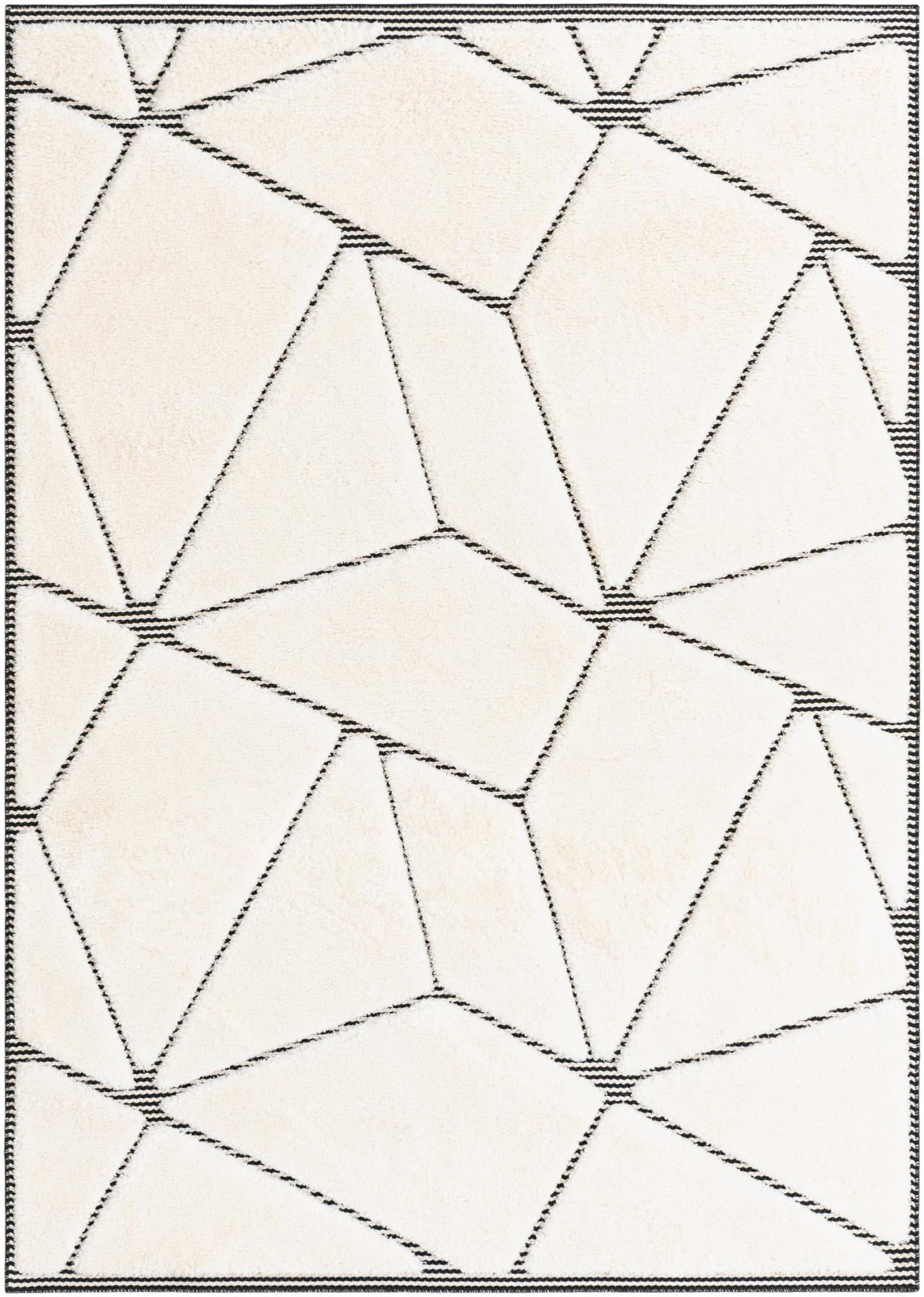 5' x 7' Sutter · Geometric rug, ivory white