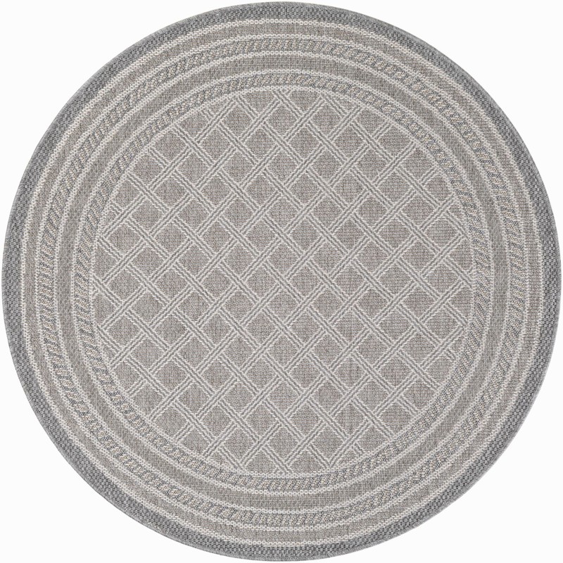 5' 1 x 5' 1 Mercer · Border Outdoor Rug, gray