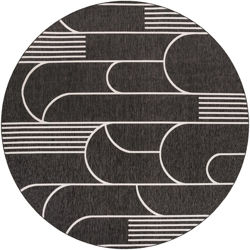 Prudence · Geometric Outdoor Rug, black and white
