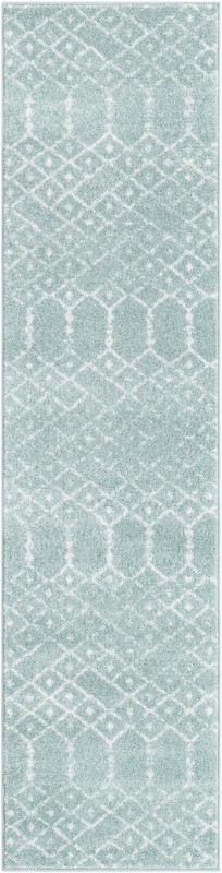 2' x 8' Newcomb · Diamond rug, aqua