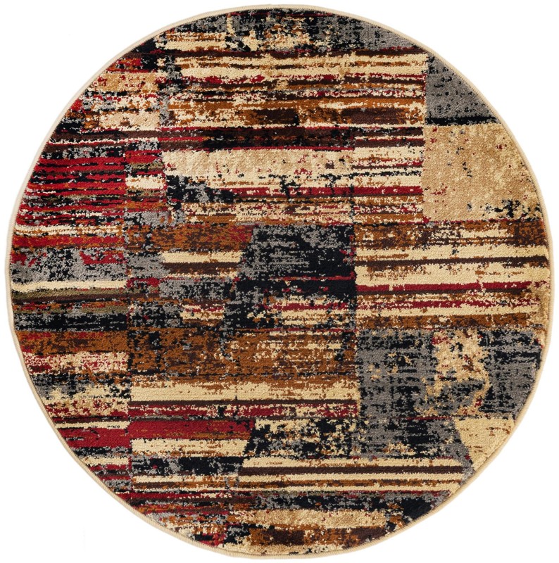 3' x 3' Cora · Abstract rug, multi