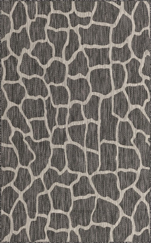 5' 3 x 8' Stillwater · Animal print Outdoor Rug, charcoal