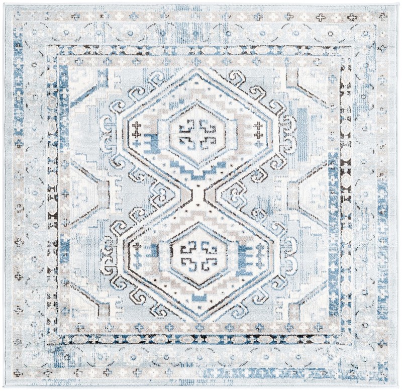 Harmon · Border rug, aqua blue