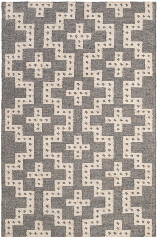 5' 1 x 8' Earley · Geometric Wool Rug, gray and white