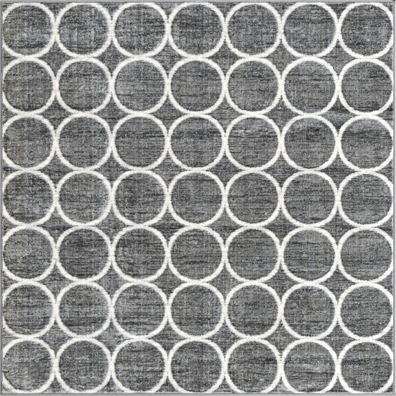 6' x 6' Corvallis · Geometric rug, grey