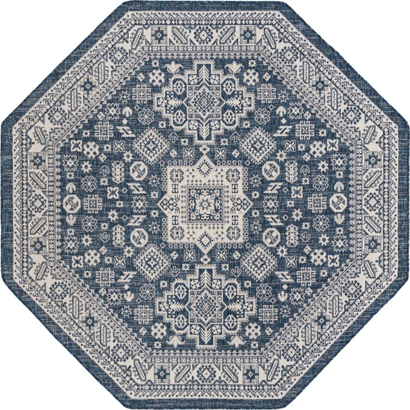 Bellamy · Border Outdoor Rug, blue