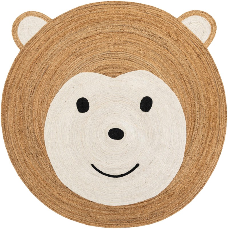 Godwin · Pictoral Braided Jute Rug, white and natural