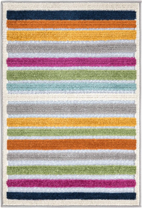 2' x 3' Wesley · Striped Outdoor Rug, multicolor and gray