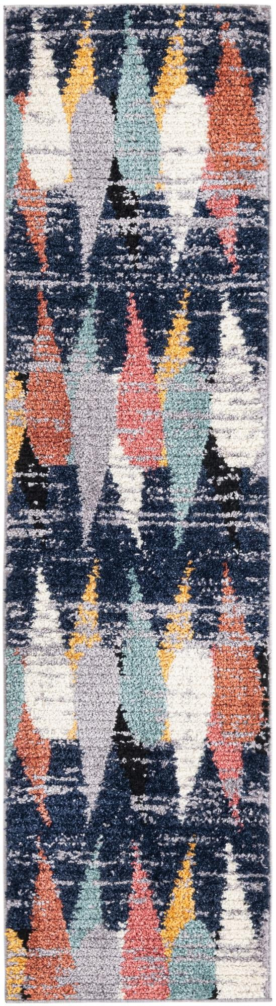 2' x 7' 10 Petaluma · Abstract rug, blue