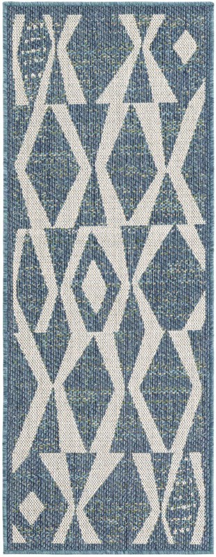 2' x 5' 1 Casper · Diamond Outdoor Rug, blue