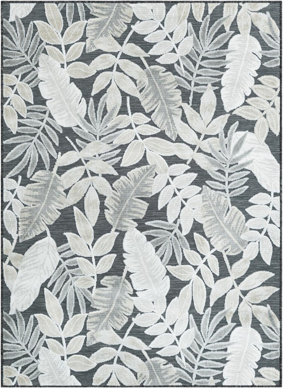 Quimby · Floral / botanical Outdoor Rug, black