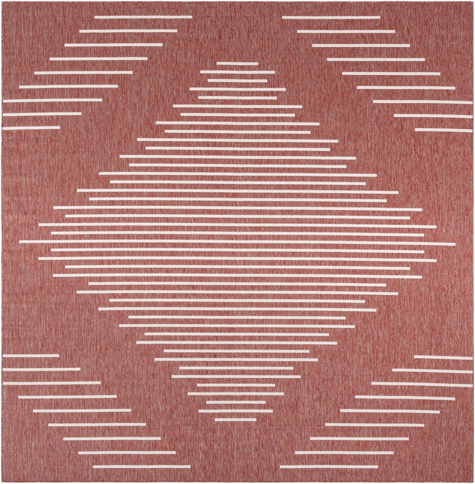 13' x 13' Harlow · Diamond Outdoor Rug, rust red