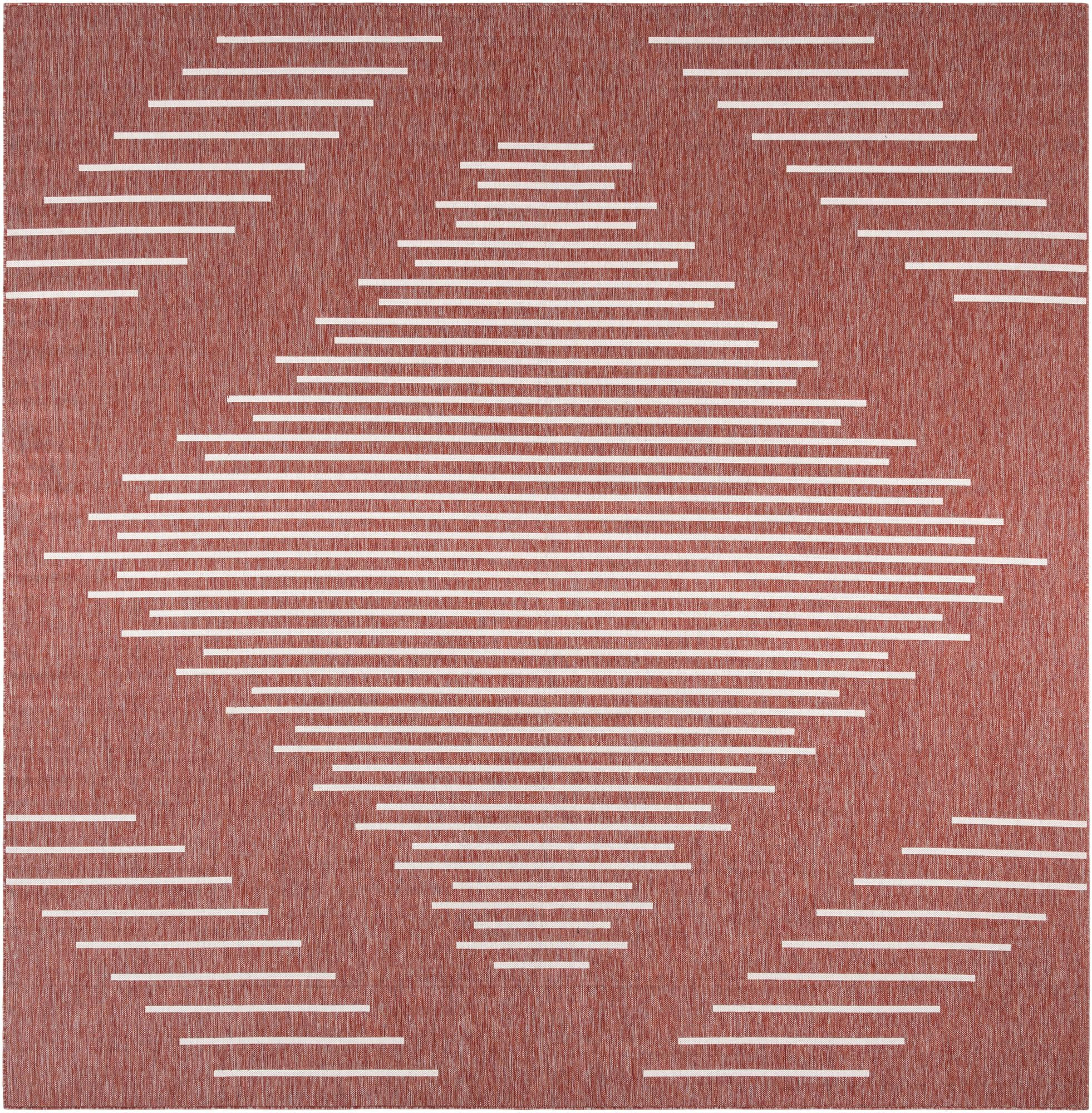 13' x 13' Harlow · Diamond Outdoor Rug, rust red