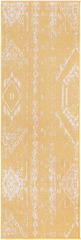 2' x 6' Wildman · Geometric Outdoor Rug, yellow
