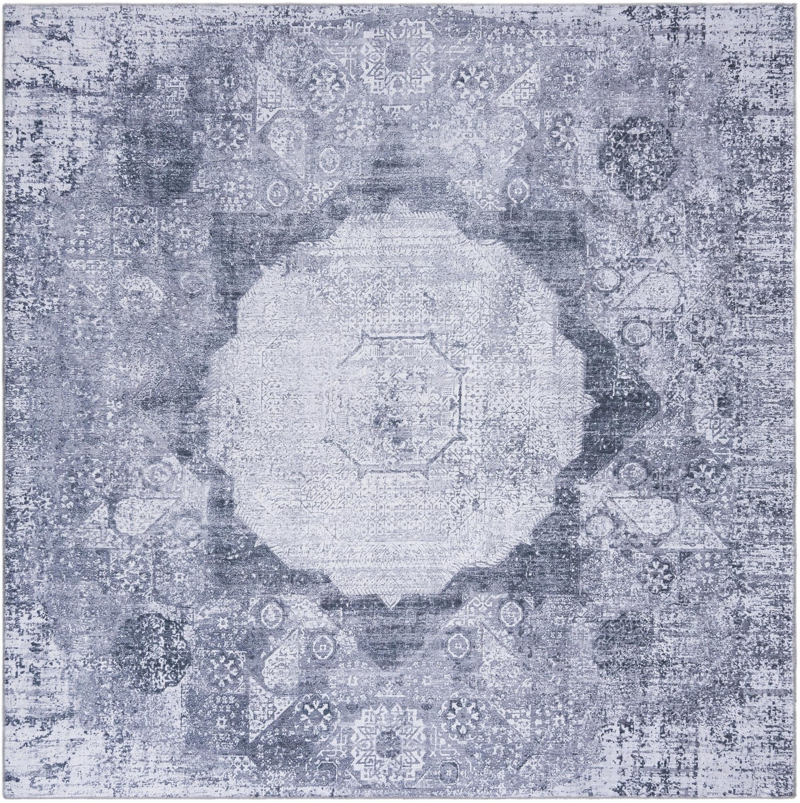 7' 10 x 7' 10 Fallowfield · Medallion Washable Rug, gray ivory