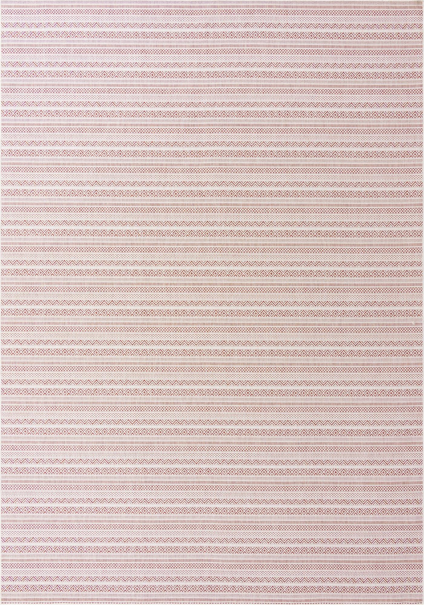 10' x 14' Merlin · Geometric Outdoor Rug, red