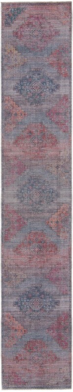 2' 7 x 14' Perley · Geometric medallion Washable Rug, antique blue