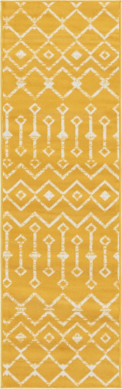 2' x 6' 7 Dudley · Chevron rug, yellow