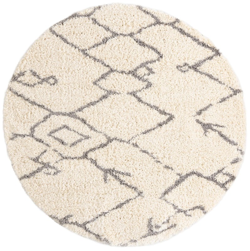 10' x 10' Bramblewood · Diamond shag rug, pearl and gray