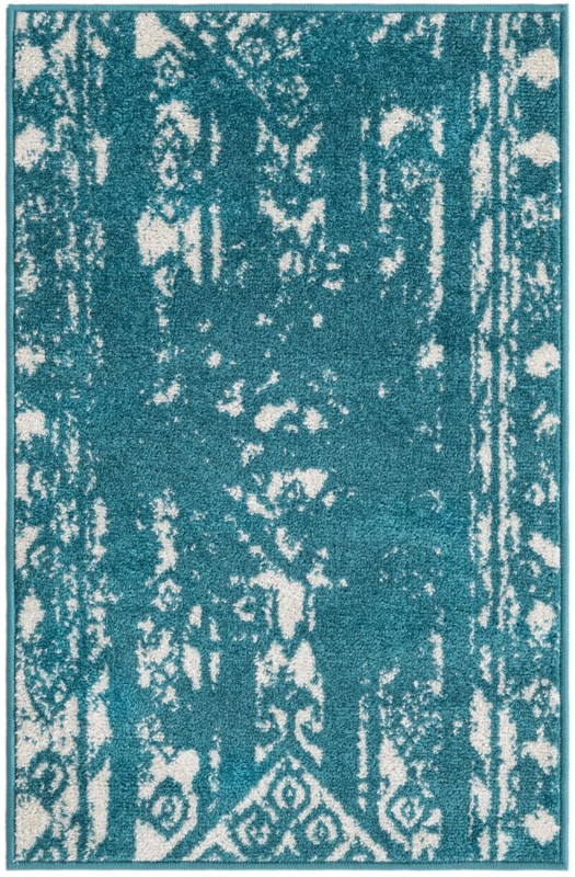 2' x 3' Underhill · Diamond rug, turquoise
