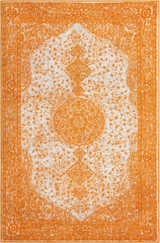 5' 3 x 8' Eudora · Border rug, orange