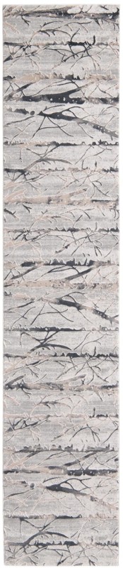 2' x 9' 10 Zane · Floral / botanical rug, gray