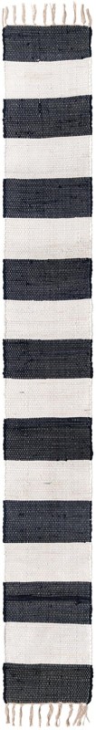 1' 2 x 10' Flagstaff · Striped Chindi Rug, navy