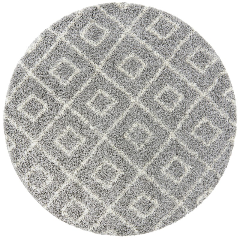 6' x 6' Brock · Diamond Shag Rug, gray