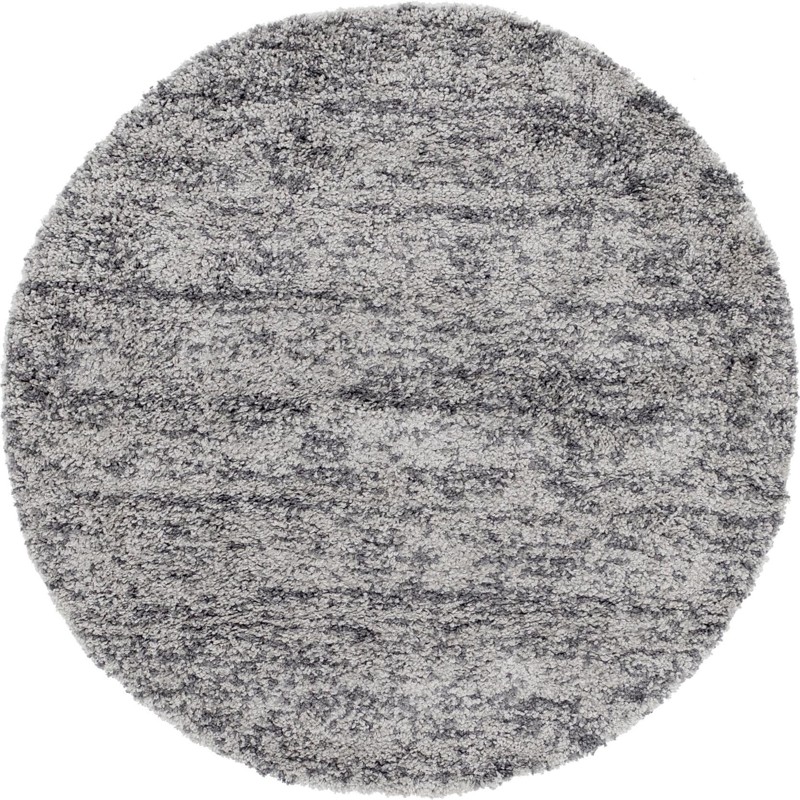 5' x 5' Shapley · Lines Shag Rug, gray