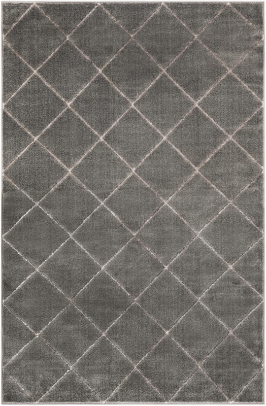 5' 3 x 8' Gilchrist · Diamond rug, gray and silver