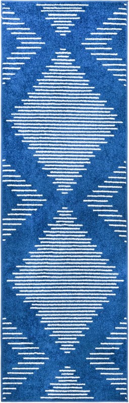 2' x 8' Knox · Diamond rug, navy blue