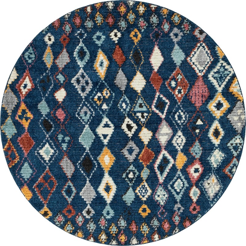 7' x 7' Southwind · Diamond rug, navy