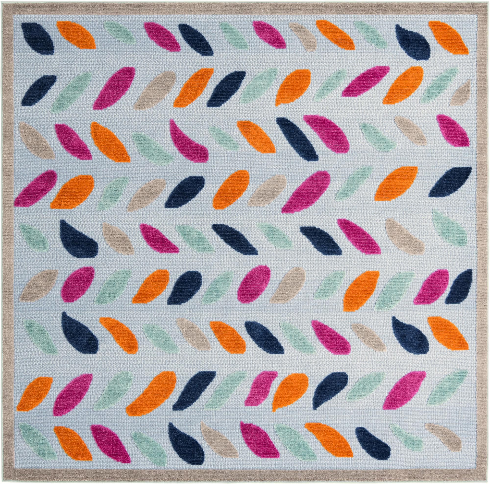 7' 10 x 7' 10 Boyd · Border Outdoor Rug, blue